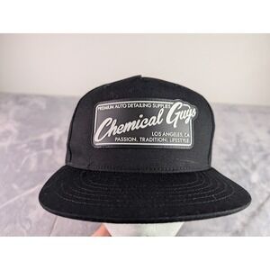 Chemical Guys Snapback Hat Black Cotton Auto Detailing Supplies Logo Cap Mens